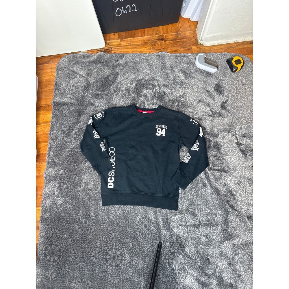 DC Shoes Crewneck Sweatshirt Youth Medium 10/12 Black Skate Logo Pullover - Picture 2 of 7